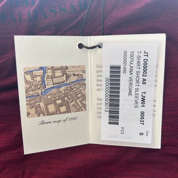 MAURIZIO BALDASSARI TECHMERINO SHORT SLEEVE T-SHIRT - ITALIAN MERINO WOOL - NWT - Picture 12 of 15